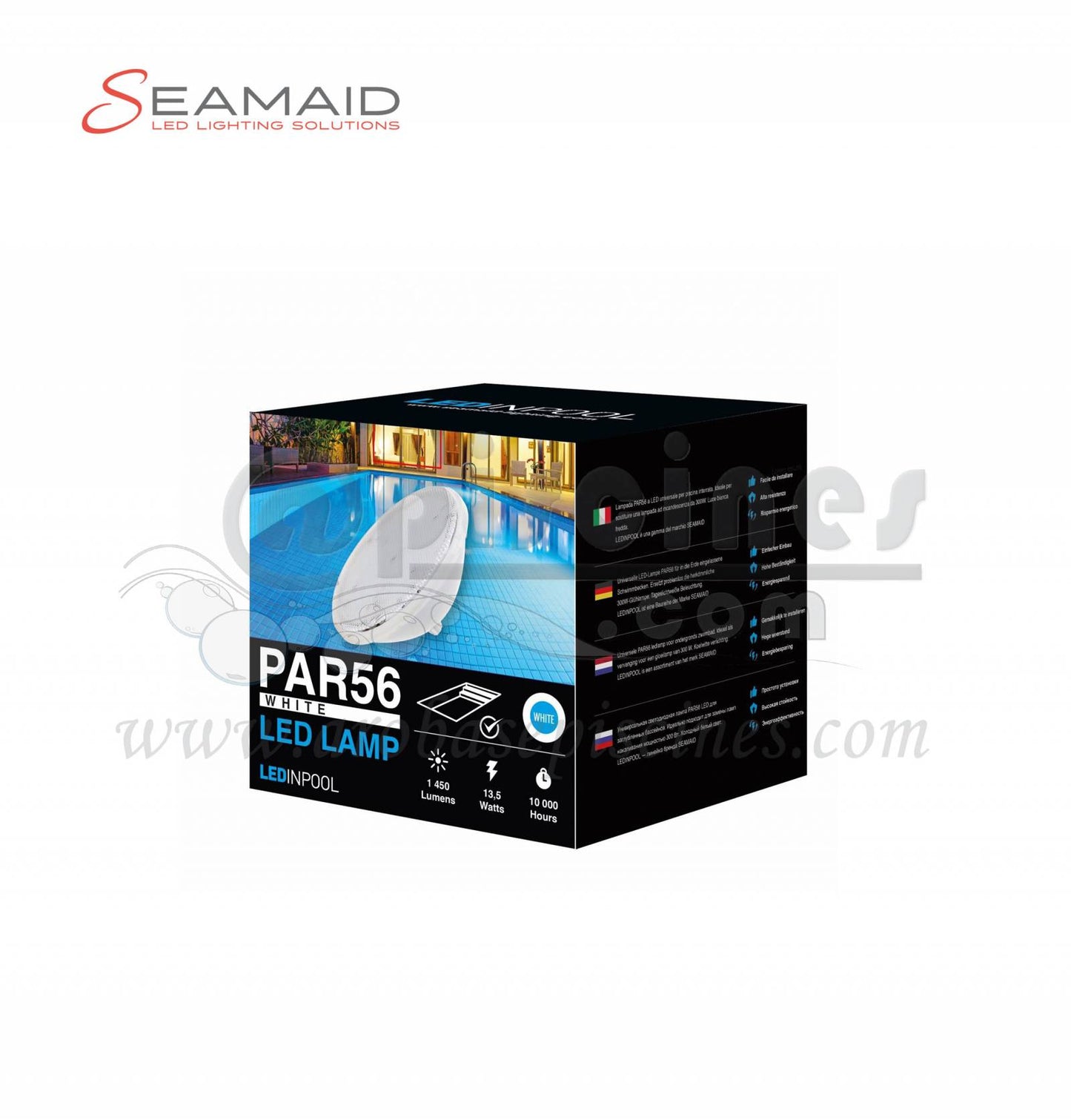 AMPOULE LED COULEUR PAR 56 ECOPROOF AVEC TELECOMMANDE 90 LEDS