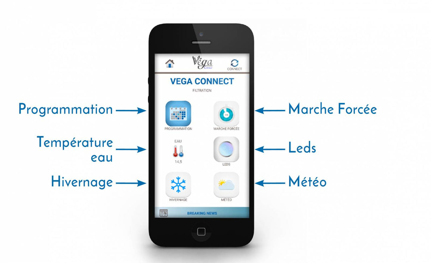 BLOC FILTRANT BLUETOOTH EVOLUTION AVEC VÉGA CONNECT 22m3/h