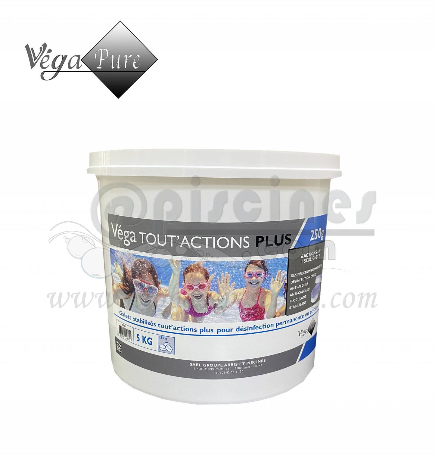 CHLORE 6 ACTIONS VEGA TOUT ACTION PLUS + 5KG GALETS 250G
