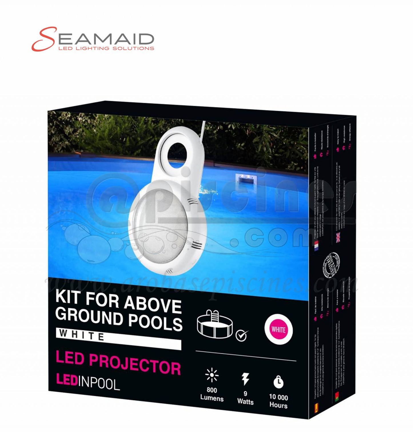 PROJECTEUR 18 LED BLANC POUR PISCINE HORS SOL