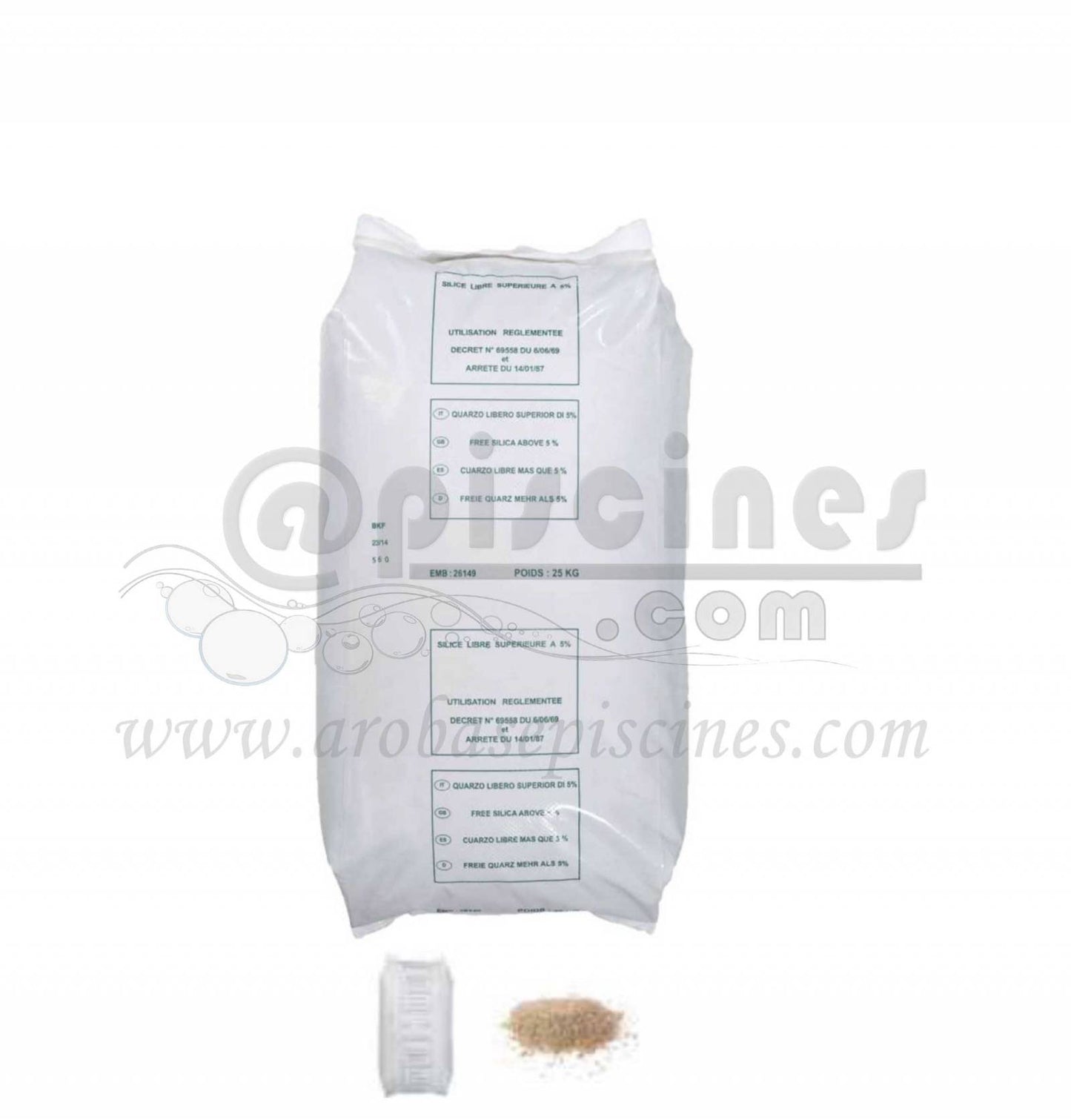 SAC DE 25KG DE SABLE POUR FILTRE DE PISCINE