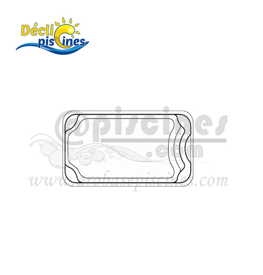 Piscine coque polyester rectangulaire 6X3 environ pour filtration traditionnelle DECLIC R600 FT