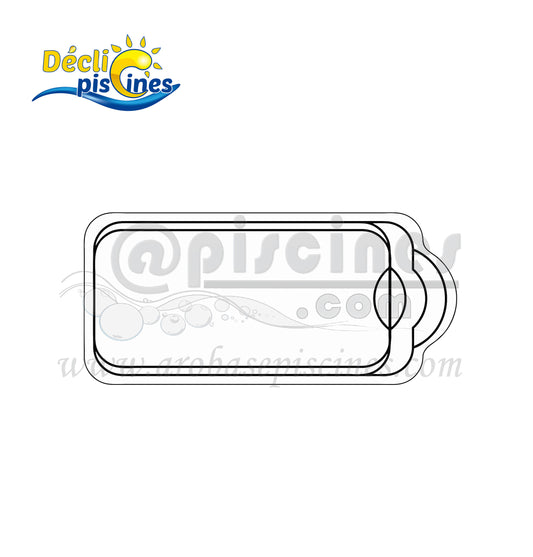 Piscine coque polyester rectangulaire 7X3 avec escalier roman DECLIC 730 FT