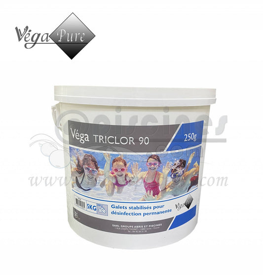 CHLORE LENT VEGA TRICLOR 5KG GALETS 250G