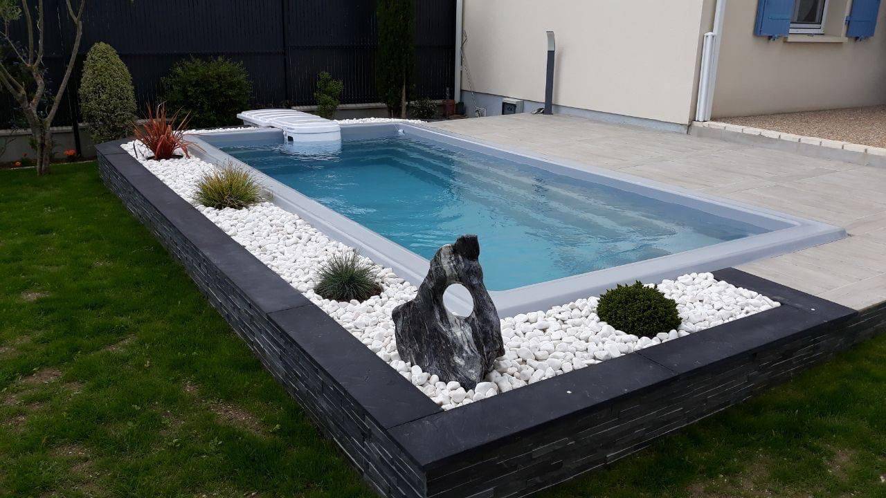 MINI PISCINE COQUE POLYESTER DE MOINS DE 10M2 AVEC BLOC FILTRANT EVOLUTION