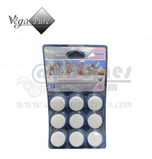 PASTILLES FLOCULANTES VÉGA FLOC BY FLOVIL PAR 9 POUR FILTRE A SABLE OU FILTRE A CARTOUCHES