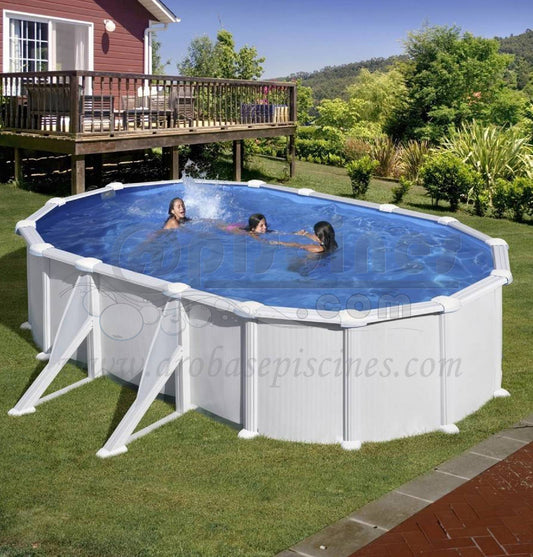 PISCINE EN KIT HORS SOL ACIER OVALE 6M10 X 3,75M