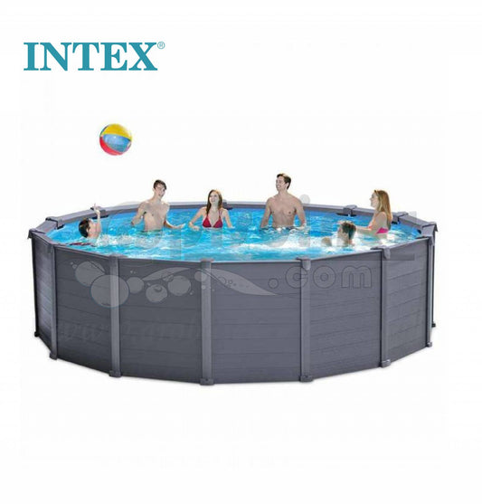 PISCINE TUBULAIRE HORS SOL RONDE 4,78M INTEX GRAPHITE